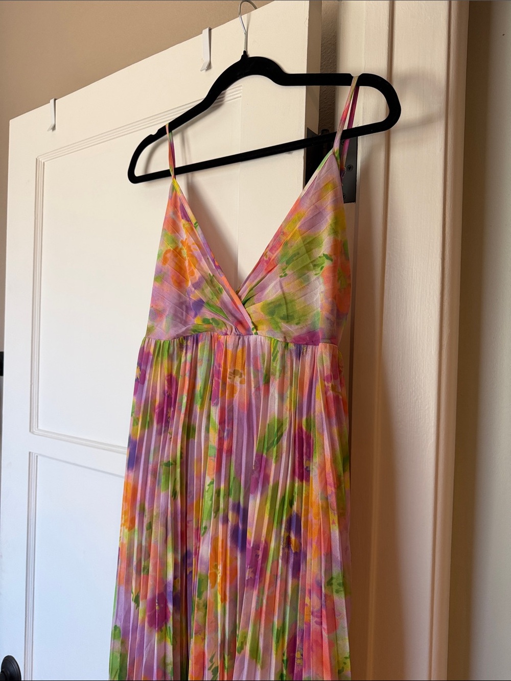 LOVESTITCH Floral Pleated Pink & Multicolor One-Piece Dress